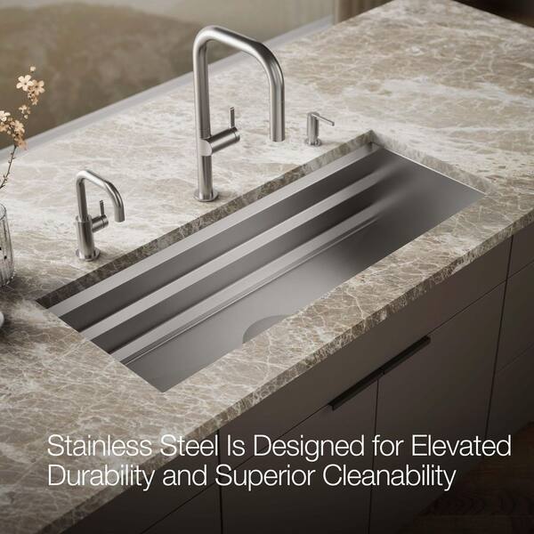 KOHLER Prolific Undermount Stainless Steel 44 in. Single Bowl