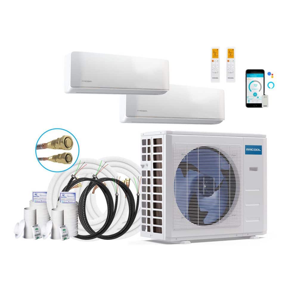 DIY 5th Gen 21,000 BTU 2.25 Ton 2 Zone 23 SEER2 Ductless Mini Split AC and Heat Pump with 9K, 12K and 25,35ft Lines price history on PriceWatchPro