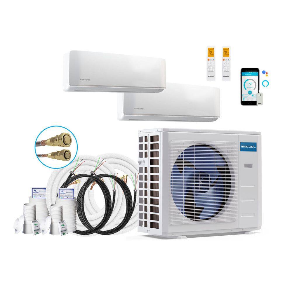 DIY 5th Gen 36,000 BTU 3 Ton 2 Zone 23 SEER2 Ductless Mini Split AC and Heat Pump with 18K,18K and 50,75ft Lines price history on PriceWatchPro