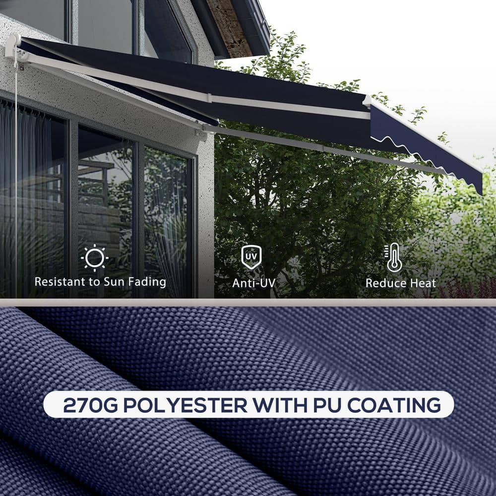 Outsunny 10' x 8' Dark Blue Motorized Retractable Awning