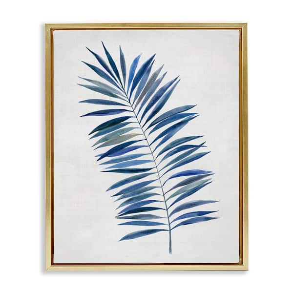 Stupell Industries Simple Palm Leaf by Hannah Dawson Gold Floater Frame Nature Graphic Art Print 21 in. x 17 in.