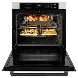 Autograph Edition 30 in. Professional Electric Single Wall Oven with Air Fry in Stainless Steel with Matte Black Handle