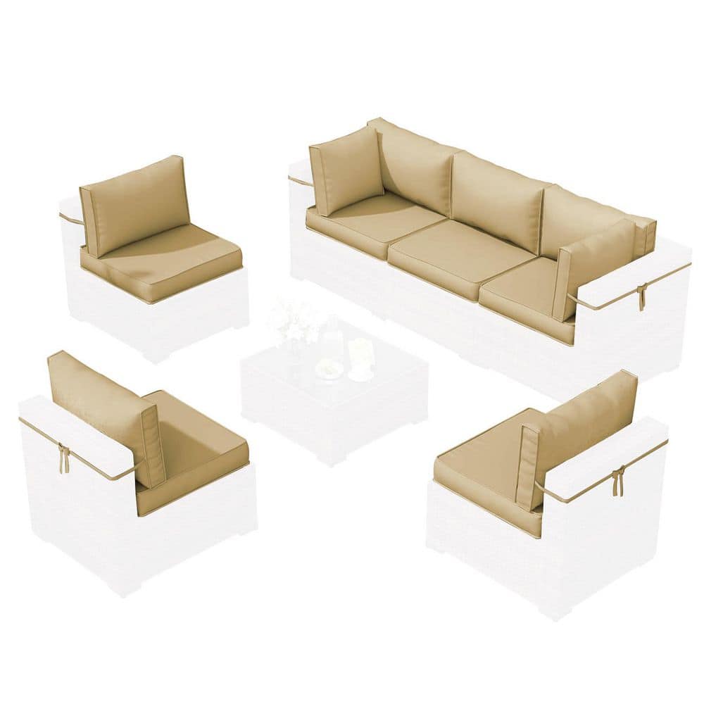 14-Piece Outdoor Sectional Replacement Cushions, 4 in. Thick Waterproof Patio Sofa Cushions for 6-Seat Set Beige price history on PriceWatchPro