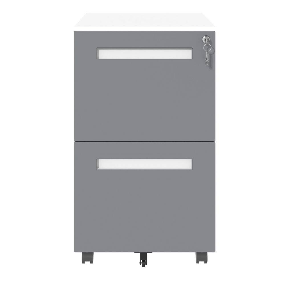 15.35 in. W 2 Drawer Metal Mobile File Tool Cabinet with Lock, White Filing Cabinets Tool Carts for Garage, Office, Home price history on PriceWatchPro