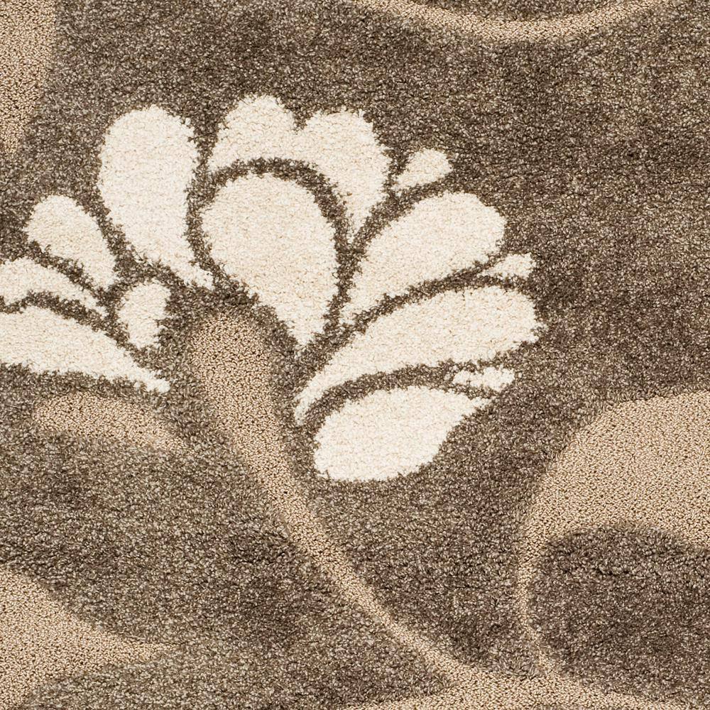 Elegant Smoke and Beige Floral Shag Area Rug 3'3" x 5'3"