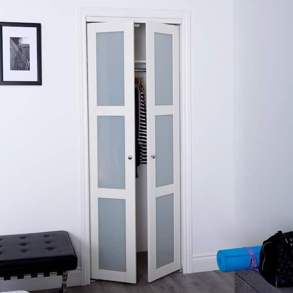 62 x 97 Modern 4-Lite Thin Bar Low-E Iron Prehung Double Door Unit