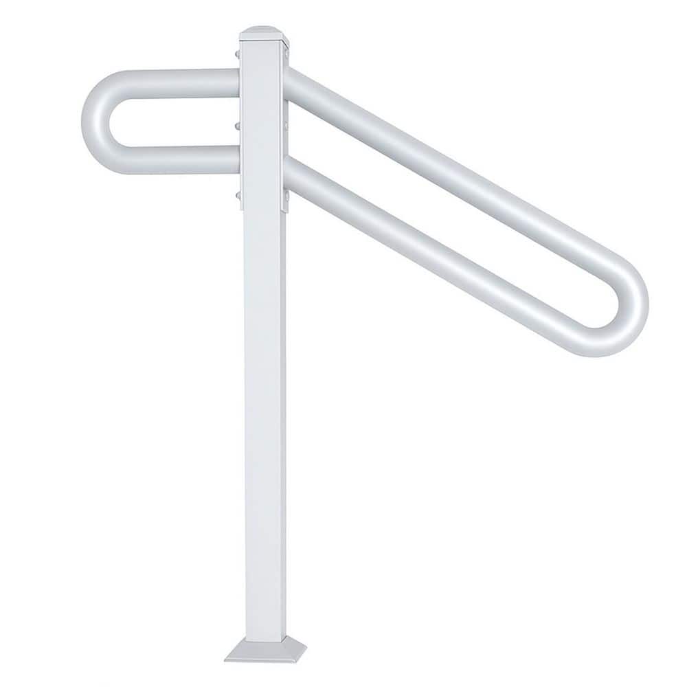 28-8.5 in. L x 35.5 in. H Wrought Iron Handrails Outdoor 1-3 Steps Metal Stair Railing Garage Porch White price history on PriceWatchPro