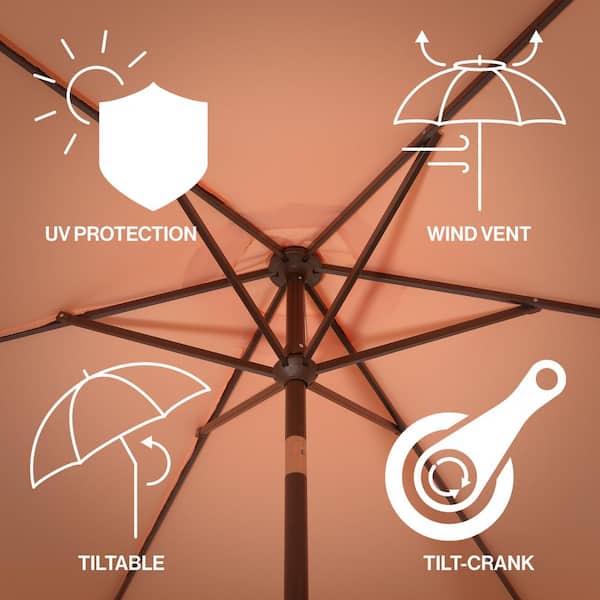 JONATHAN Y Collins 9 ft. Tassel Market Patio Umbrella with