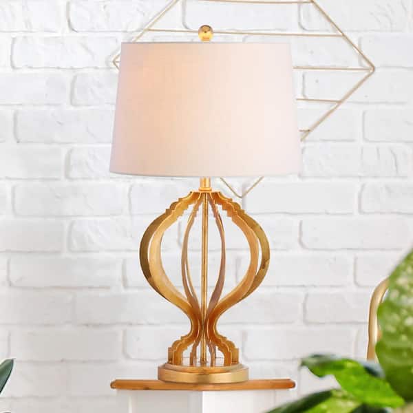 Vintage Leviton Silver and Gold Tone Metal Table Lamp