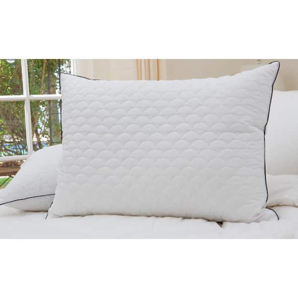 Quilted Pillowcase Protector Pair Zippered Pillow Case Cover Set STD Queen King 