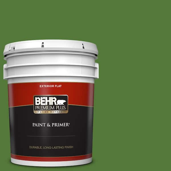 BEHR PREMIUM PLUS 5 gal. #P380-7 Luck of the Irish Flat Exterior Paint & Primer