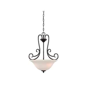 Addison 3-Light Oil Rubbed Bronze Chandelier with Frosted Glass Shades For Dining Rooms