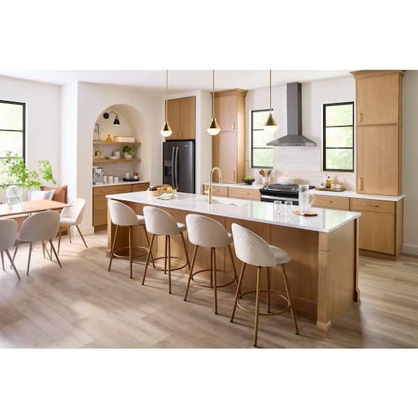 Leyton 36 in. W x 24 in. D x 96 in. H Ready to Assemble Plywood Slim Shaker Pantry Kitchen Cabinet in White Oak