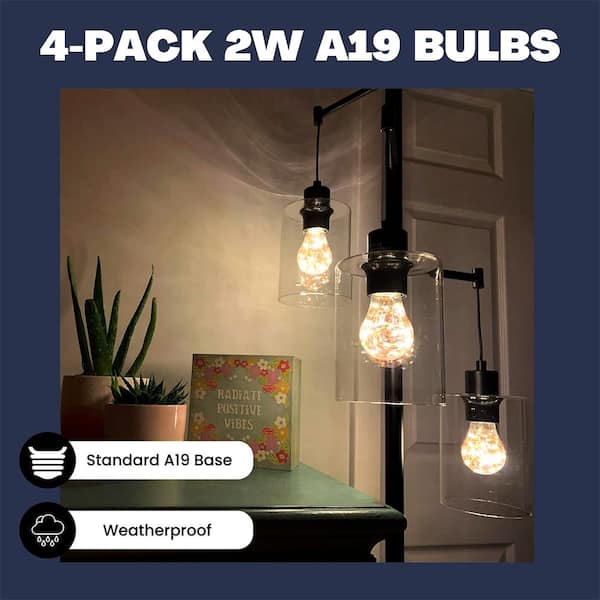 NorbSTAR 2W Equivalent Cosmic A19 2700K Copper Filament Star LED Bulb (4-Pack）