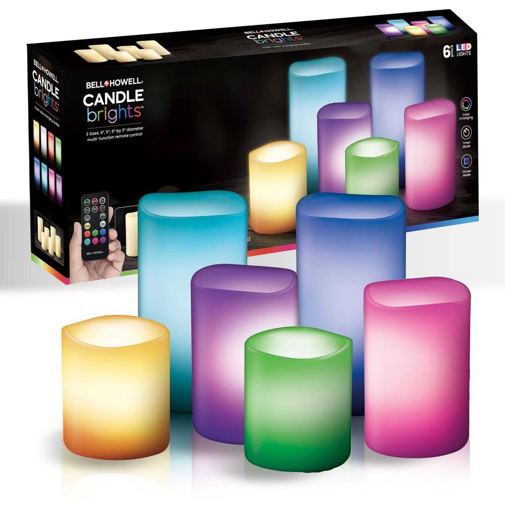 Candle Brights Ivory Battery Powered LED Multi-Color Changing Night Light Candle Light with Remote 6-Pack price history on PriceWatchPro