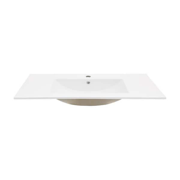 Anky 24 in. W Drop-in Bathroom Sink in White Ceramic