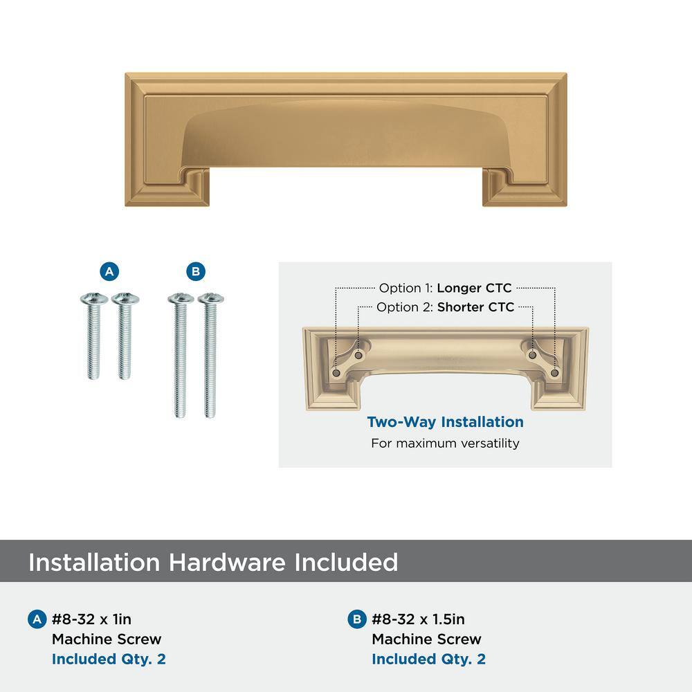 Champagne Bronze Traditional Cabinet Cup Pull with Mounting Hardware