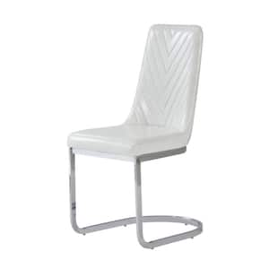 Charlie White Polyurethane Cushioned Parsons Chair Set of 2