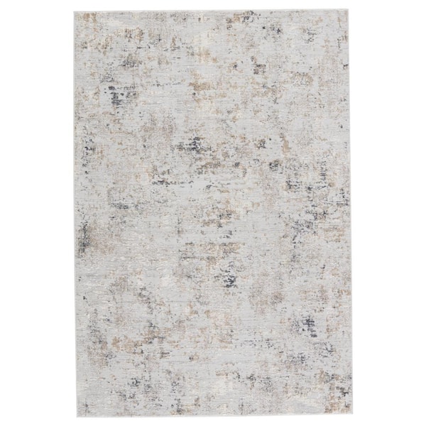 Jaipur Living Shah Power-Loomed Light Gray/Gold 9 ft. 2 in. x 11 ft. 9 in. Abstract Rectangle Area Rug