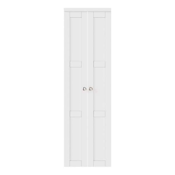 ARK DESIGN 24 in. x 80 in. 3-Lite Solid Core Panel White Primed Composite (Pivot French) Bi-fold Door with 2-Types of Hardware