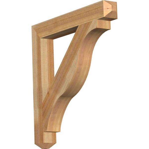 Ekena Millwork 4 in. x 32 in. x 32 in. Western Red Cedar Funston Craftsman Rough Sawn Bracket