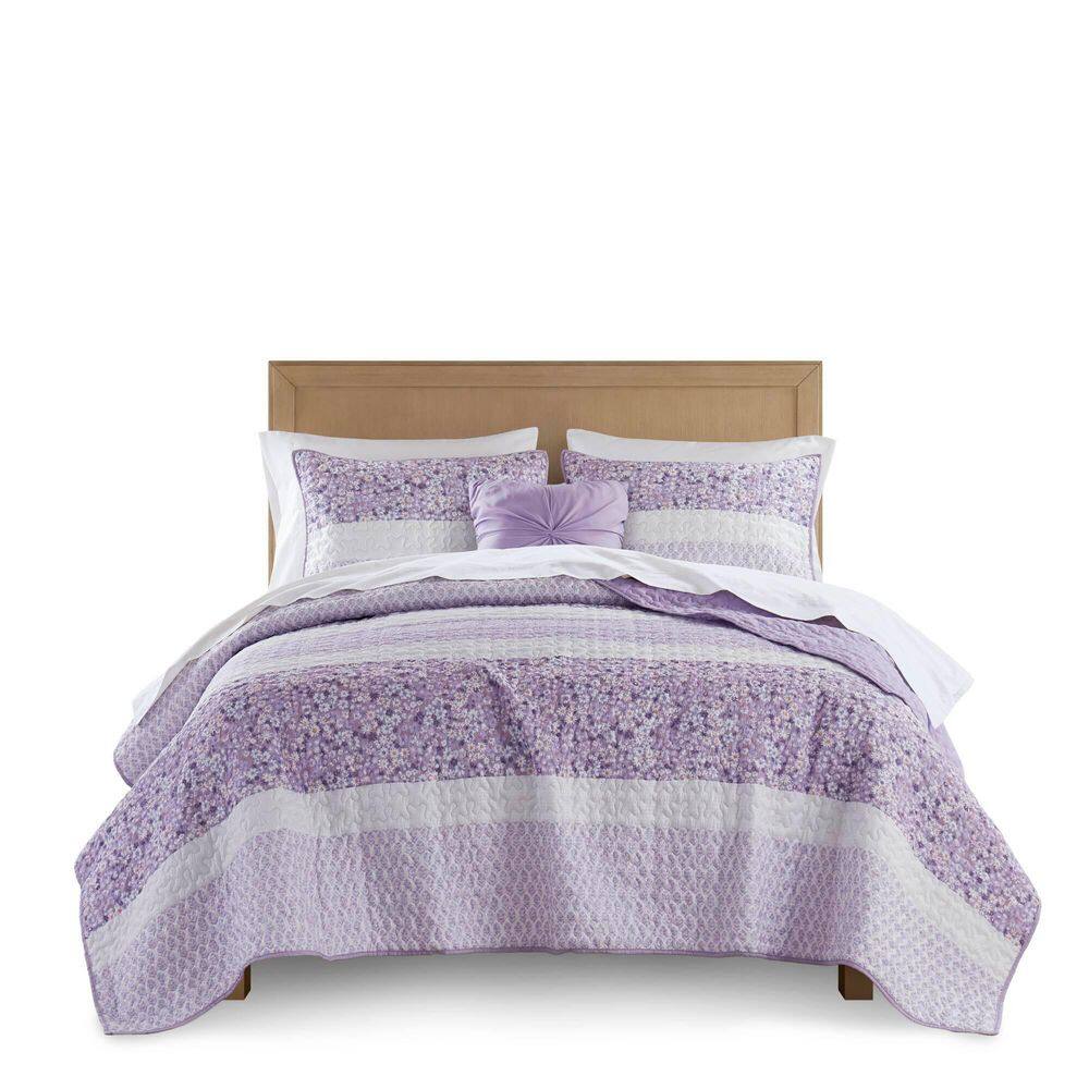 104 x 92 in. 5-Piece King/Cal King Seersucker Bedding Set, Comforter Set with 2 Throw Pillows & 2 Shams, Floral Print price history on PriceWatchPro