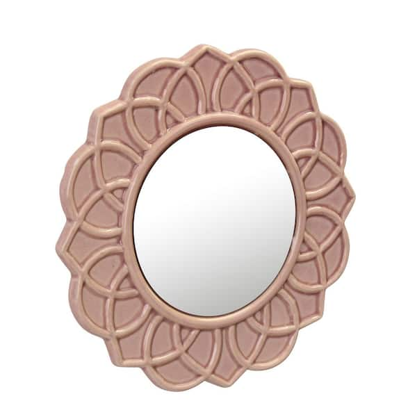 8 Decorative Ceramic Wall Mirror Ivory - Stonebriar Collection : Target