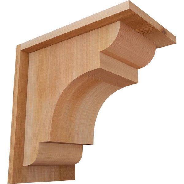 Ekena Millwork 7-1/2 in. x 12 in. x 12 in. New Brighton Smooth Western Red Cedar Corbel with Backplate