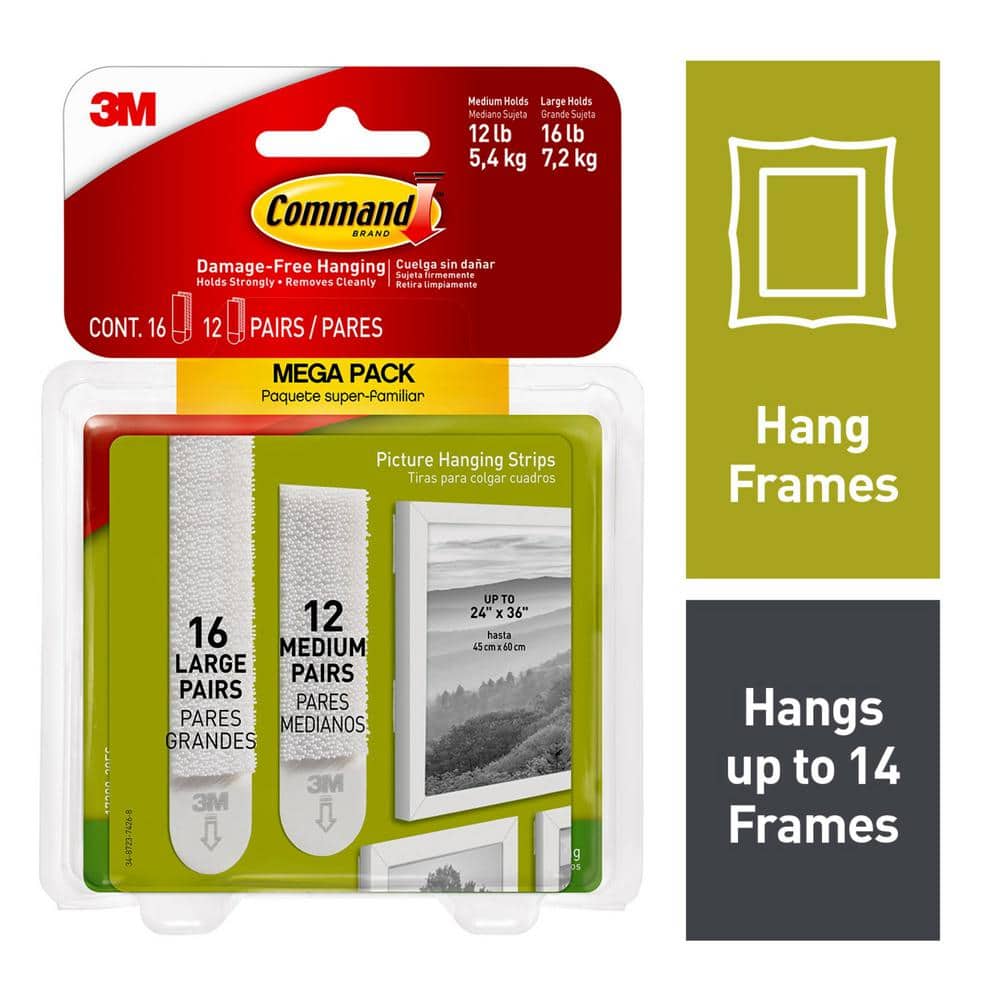 Command™ Large Picture Hanging Strips - White, 12 pk - Fry's Food Stores