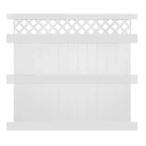 Ashton 8 ft. H x 6 ft. W White Vinyl Privacy Fence Panel Kit