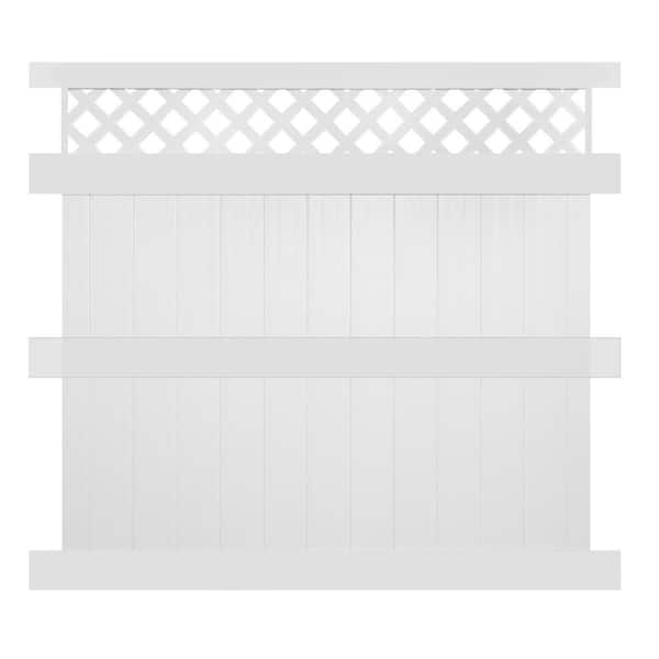 Weatherables Ashton 8 ft. H x 8 ft. W White Vinyl Privacy Fence Panel Kit