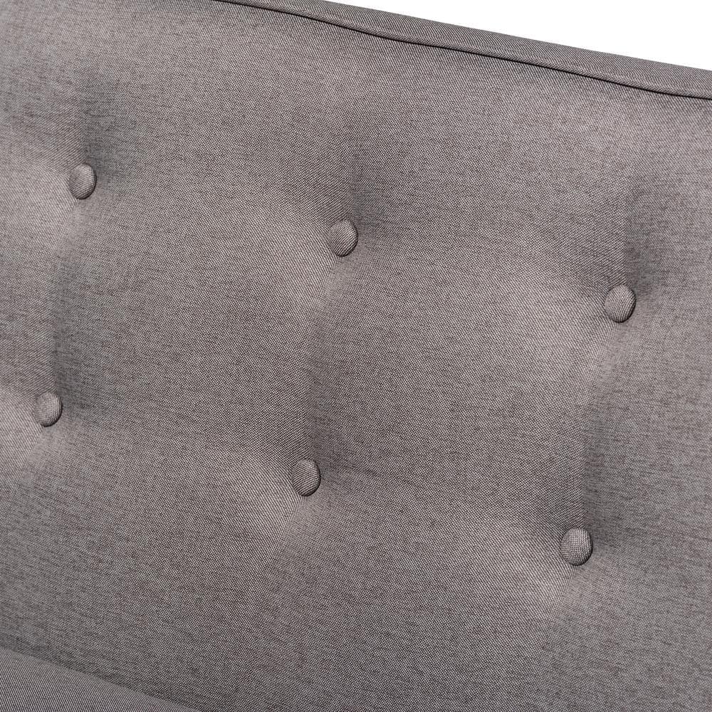 Gray Tufted Linen Two-Piece Armless Wood Banquette Set
