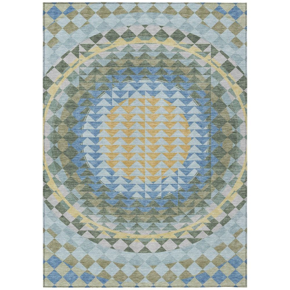 Chantille Machine Washable Indoor/Outdoor Abstract ACN2685 Blue 5 ft. x 7 ft. 6 in. Area Rug price history on PriceWatchPro