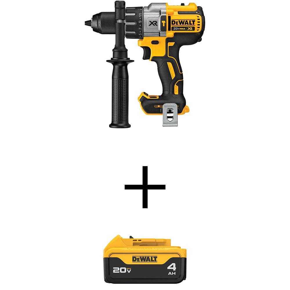 20V MAX Lithium-Ion Cordless Premium Brushless 1/2 in. Hammer Drill and 20V MAX Premium Lithium-Ion 4.0Ah Battery -  DEWALT, DCD996BW204