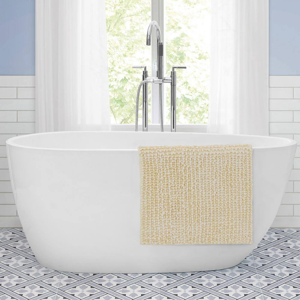 Yellow Chenille Non-Slip 2-Piece Bath Rug Set