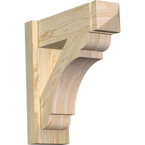 Ekena Millwork 6 in. x 18 in. x 18 in. Douglas Fir Olympic Arts and Crafts Rough Sawn Outlooker