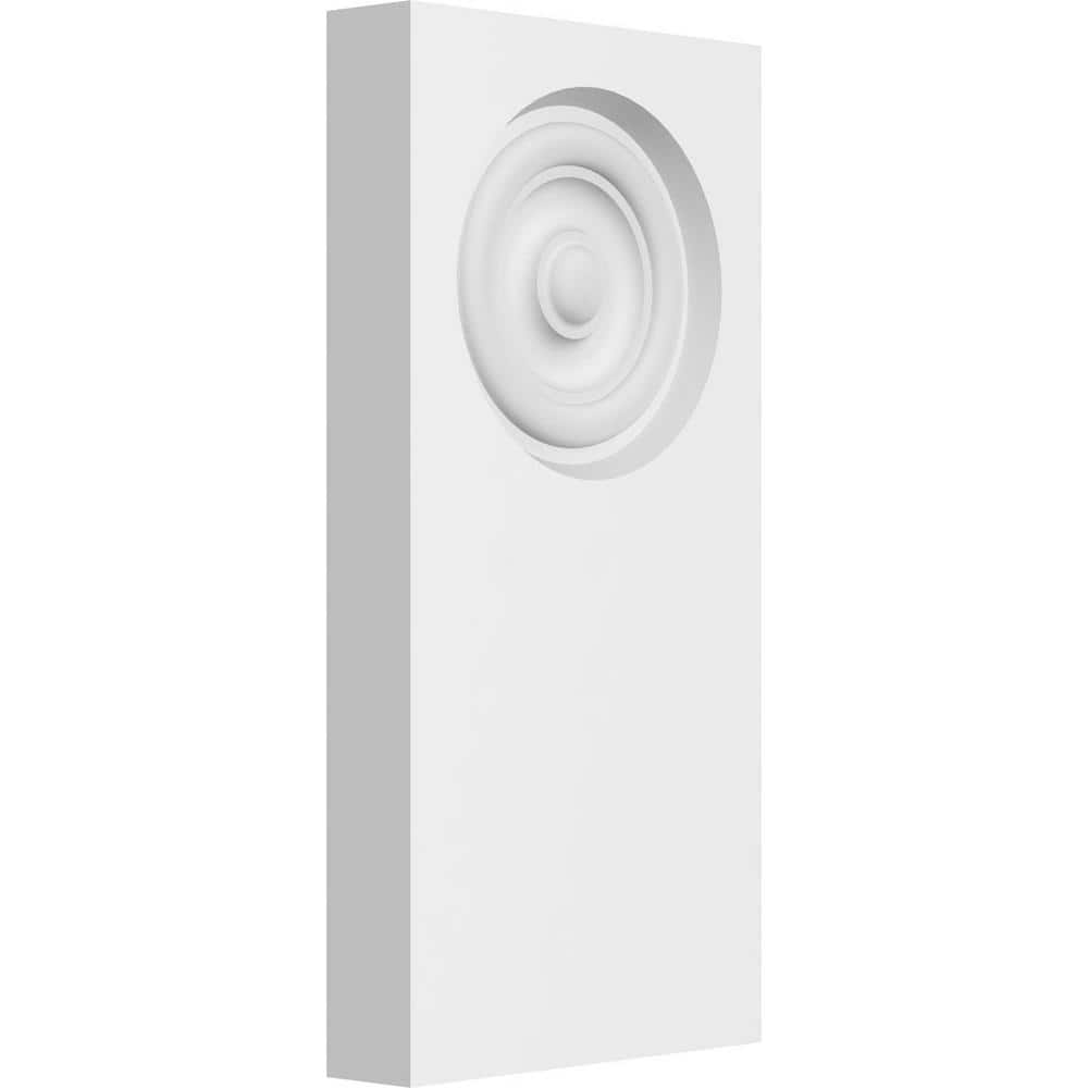 1 in. x 4-1/2 in. x 9 in. PVC Standard Foster Bullseye Plinth Block Moulding with Square Edge price history on PriceWatchPro