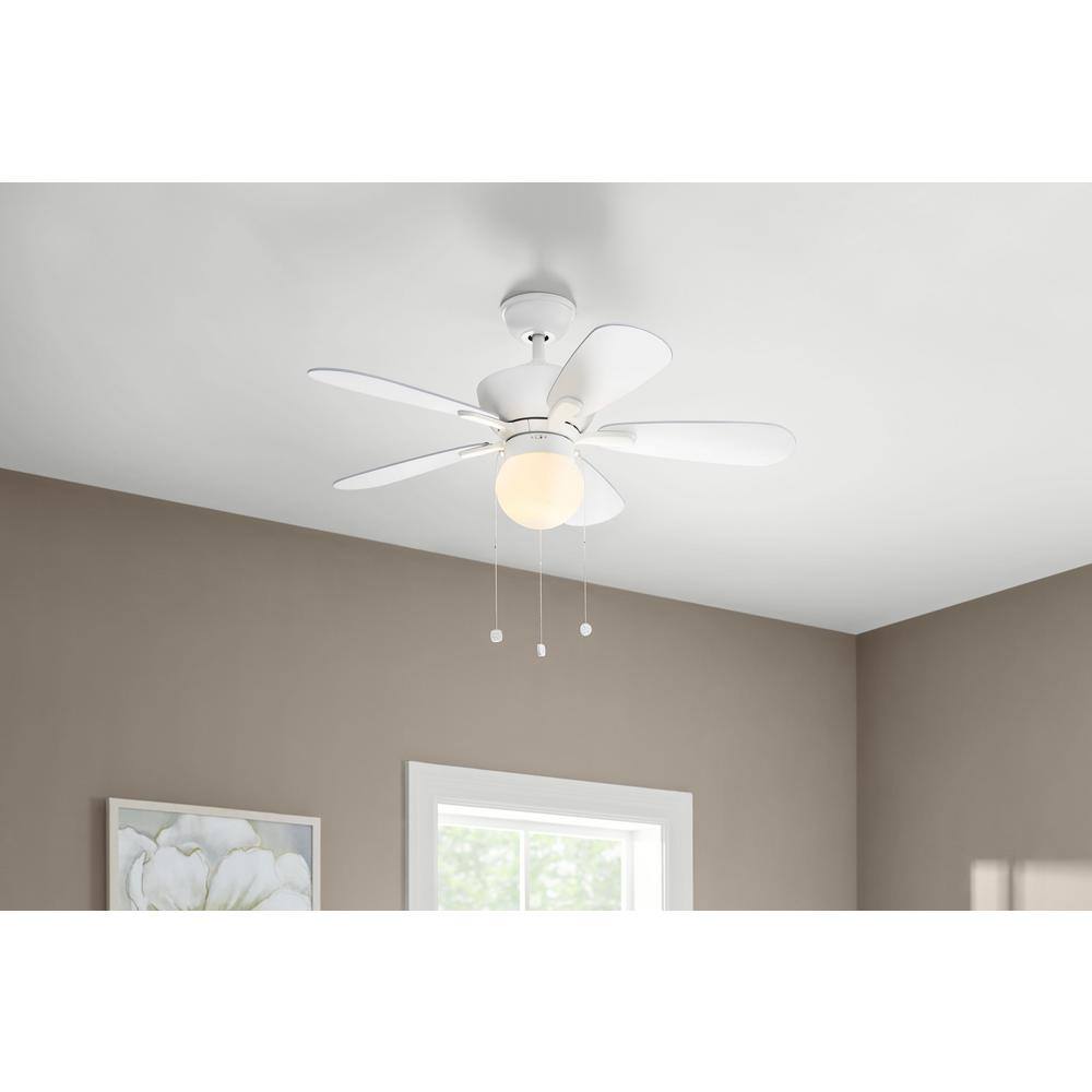 Loomis 44 in. LED Indoor Matte White Ceiling Fan with Light and Star Projecting Uplight Included price history on PriceWatchPro