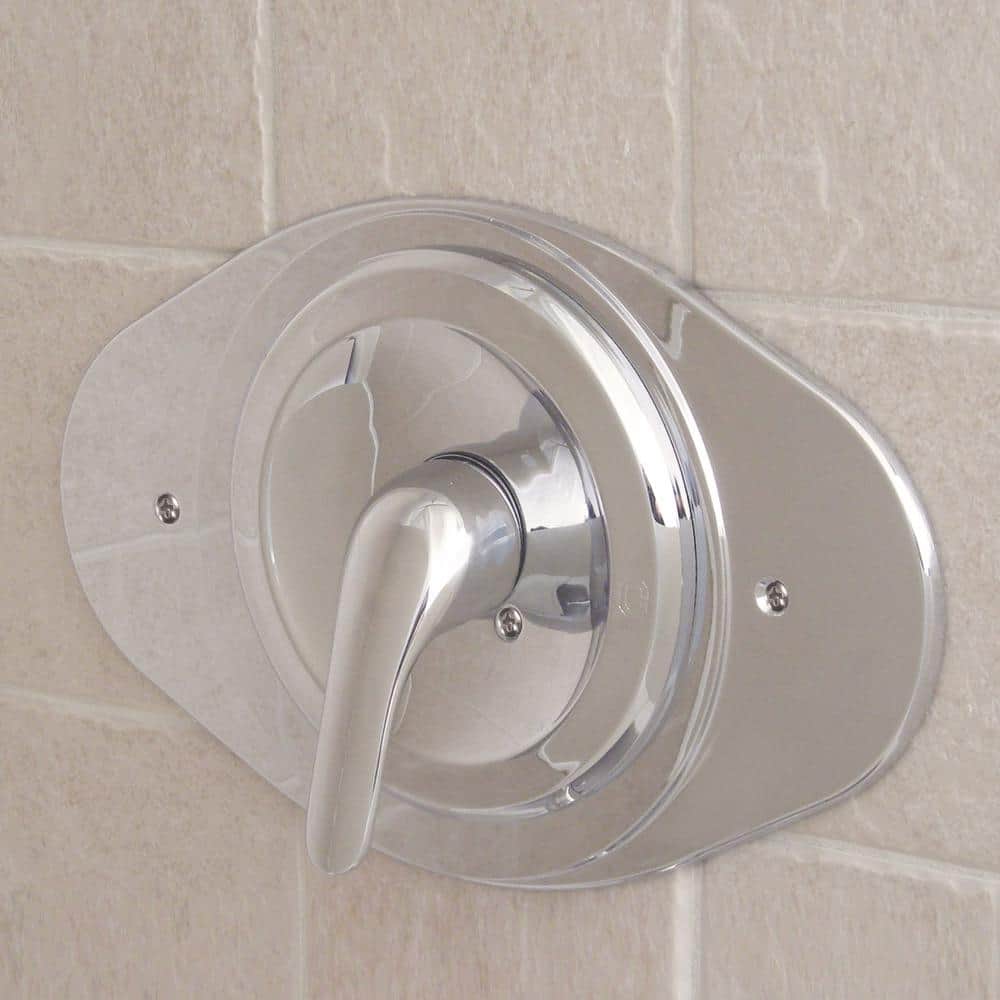 Chrome Plastic Faucet Remodeling Plate with Mounting Hardware