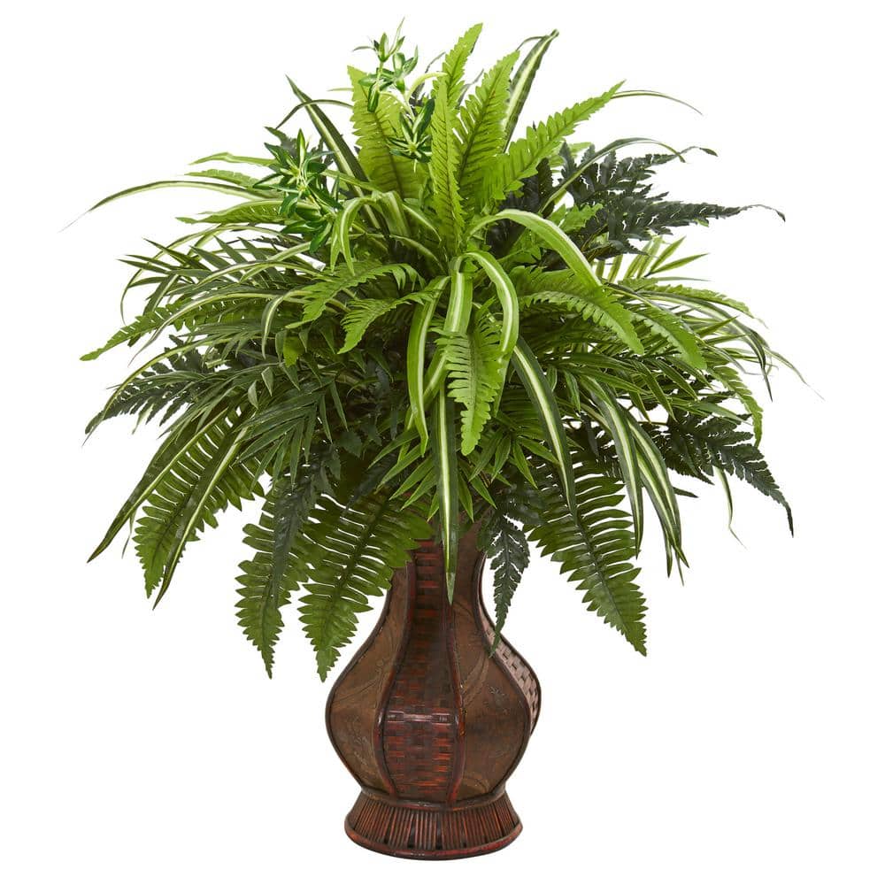 Indoor 26 Mixed Greens and Fern Artificial Plant in Decorative Planter price history on PriceWatchPro