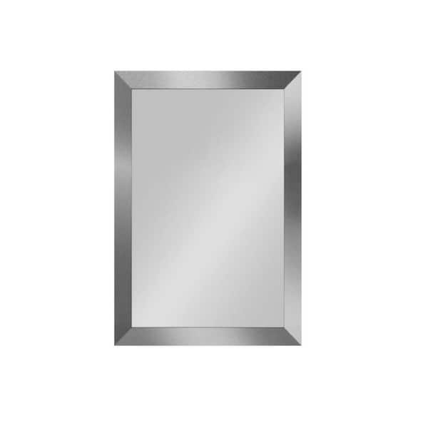 Unbranded 32 in. x 26 in. Classic Rectangle Framed Silver Decorative Mirror