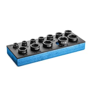 SAE 3/8 in. Drive Stubby Impact Socket Set (12-Piece)