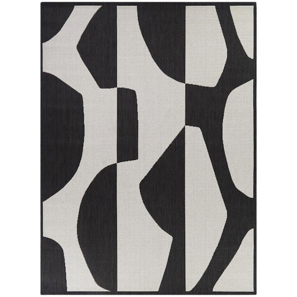BALTA Rodin Charcoal 8 ft. x 10 ft.  Abstract Indoor/Outdoor Area Rug