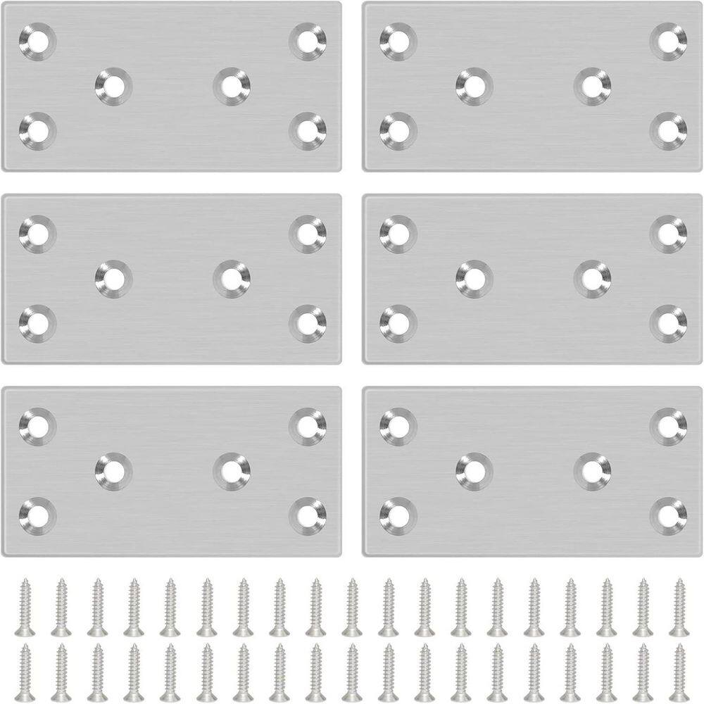 3.11 x 1.57 1.8-Guage Stainless Steel Flat Metal Bracket with Holes for Wood Furniture 6-Pack price history on PriceWatchPro