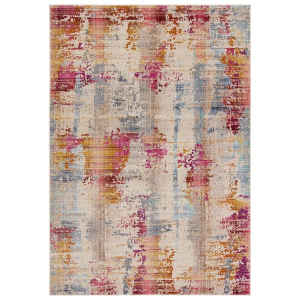VIBE BY JAIPUR LIVING Vidame 9 ft. x 12 ft. Abstract Multicolor/Fuchsia Indoor/Outdoor Area Rug