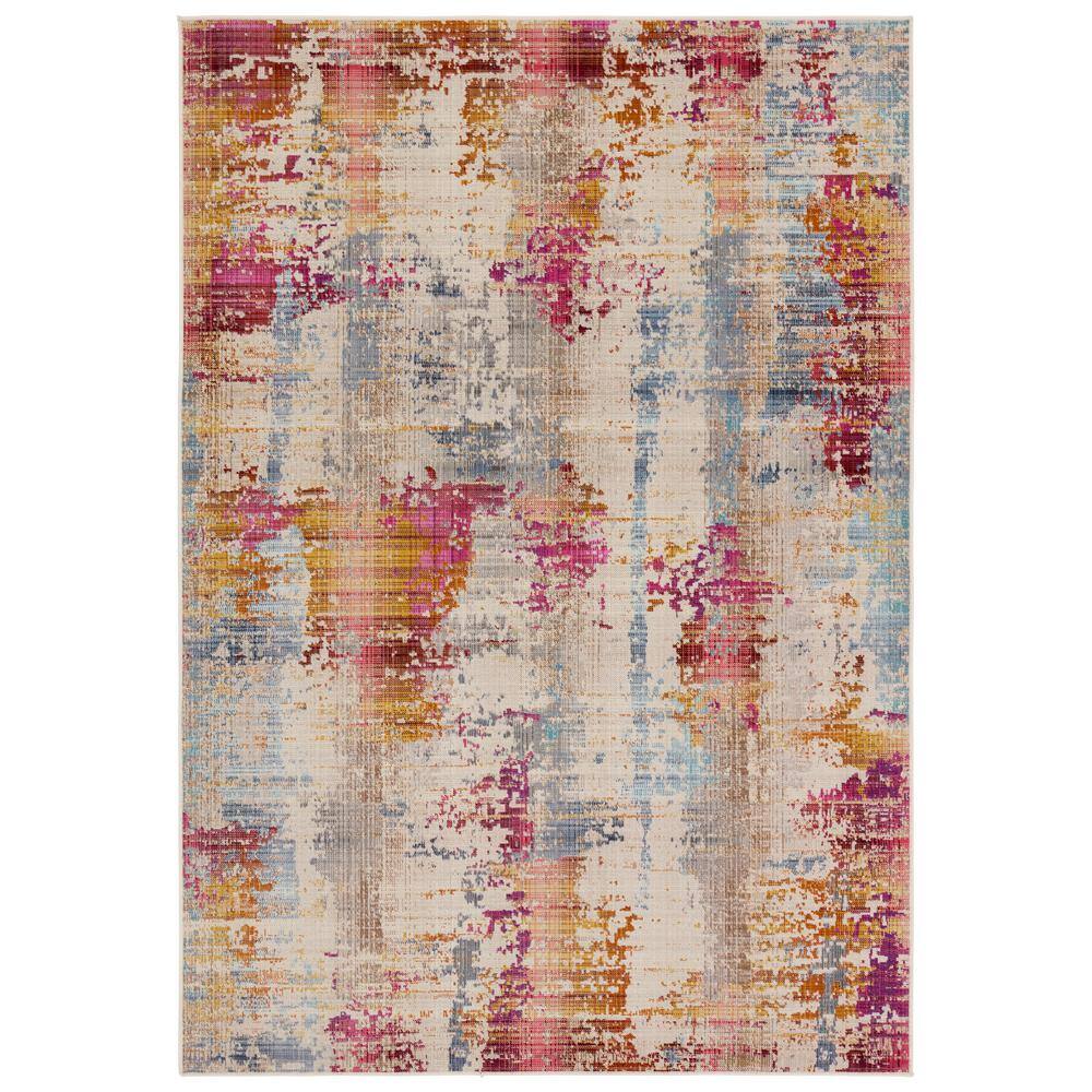 VIBE BY JAIPUR LIVING Vidame Multicolor/Fuchsia 3 ft. x 8 ft. Abstract ...