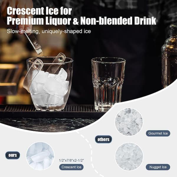 15 in. 22 lbs./Day Crescent Ice Commercial Freestanding/Built-In Ice Maker in Stainless Steel, 22 lbs. Storage, ETL