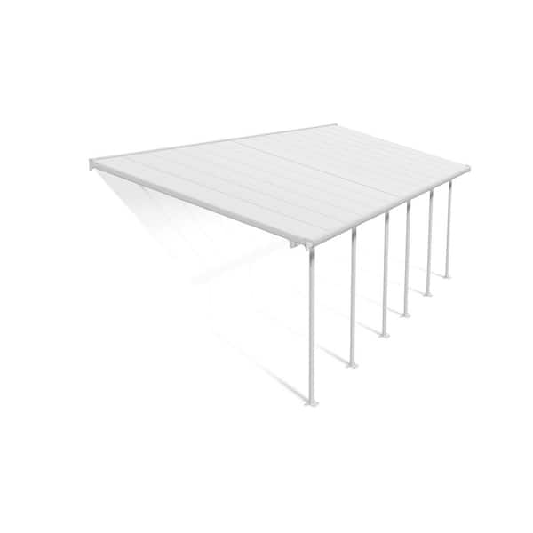 Feria 10 ft. x 28 ft. White/White Aluminum Patio Cover