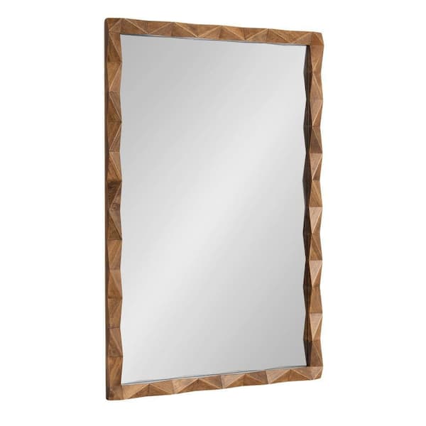 Kate and Laurel Endicott Rustic Brown 24 in. W x 36 in. H Rectangle Wood Framed Mirror