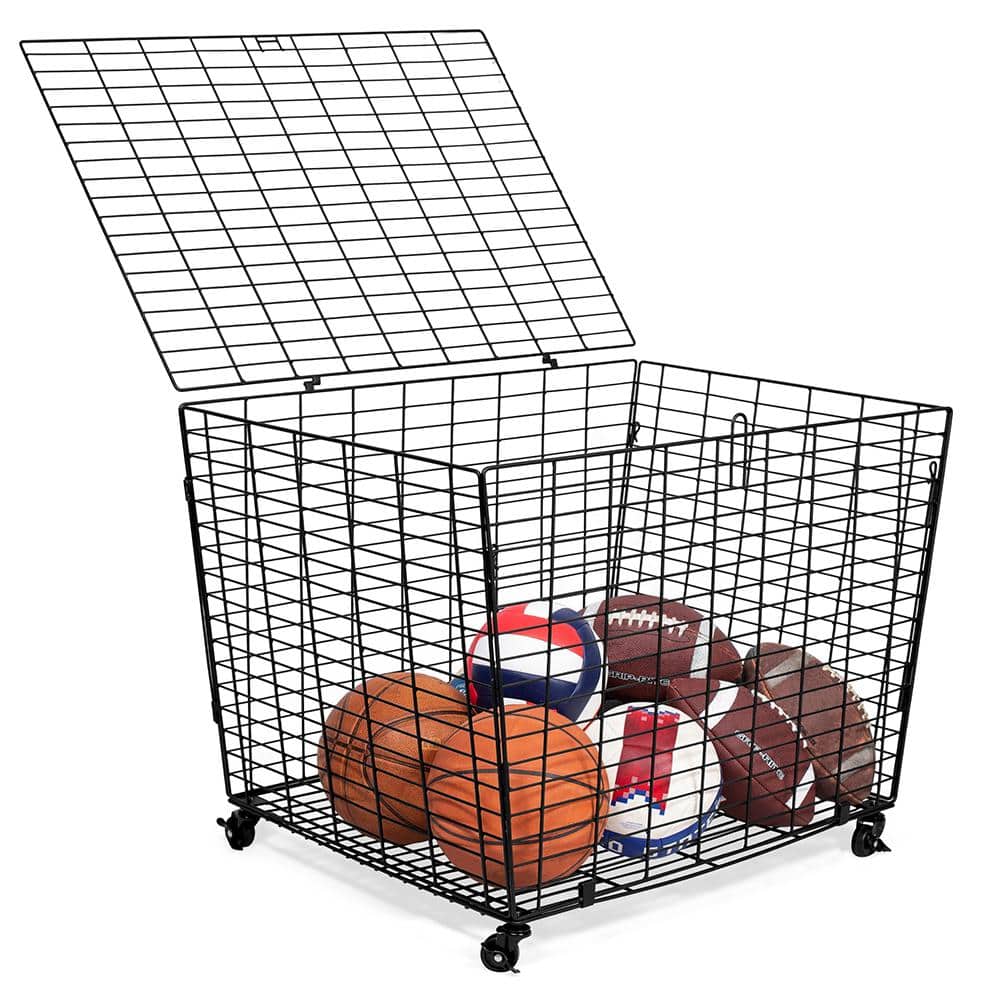 BirdRock Home Stacking Wire Baskets - Set of 2 - Black
